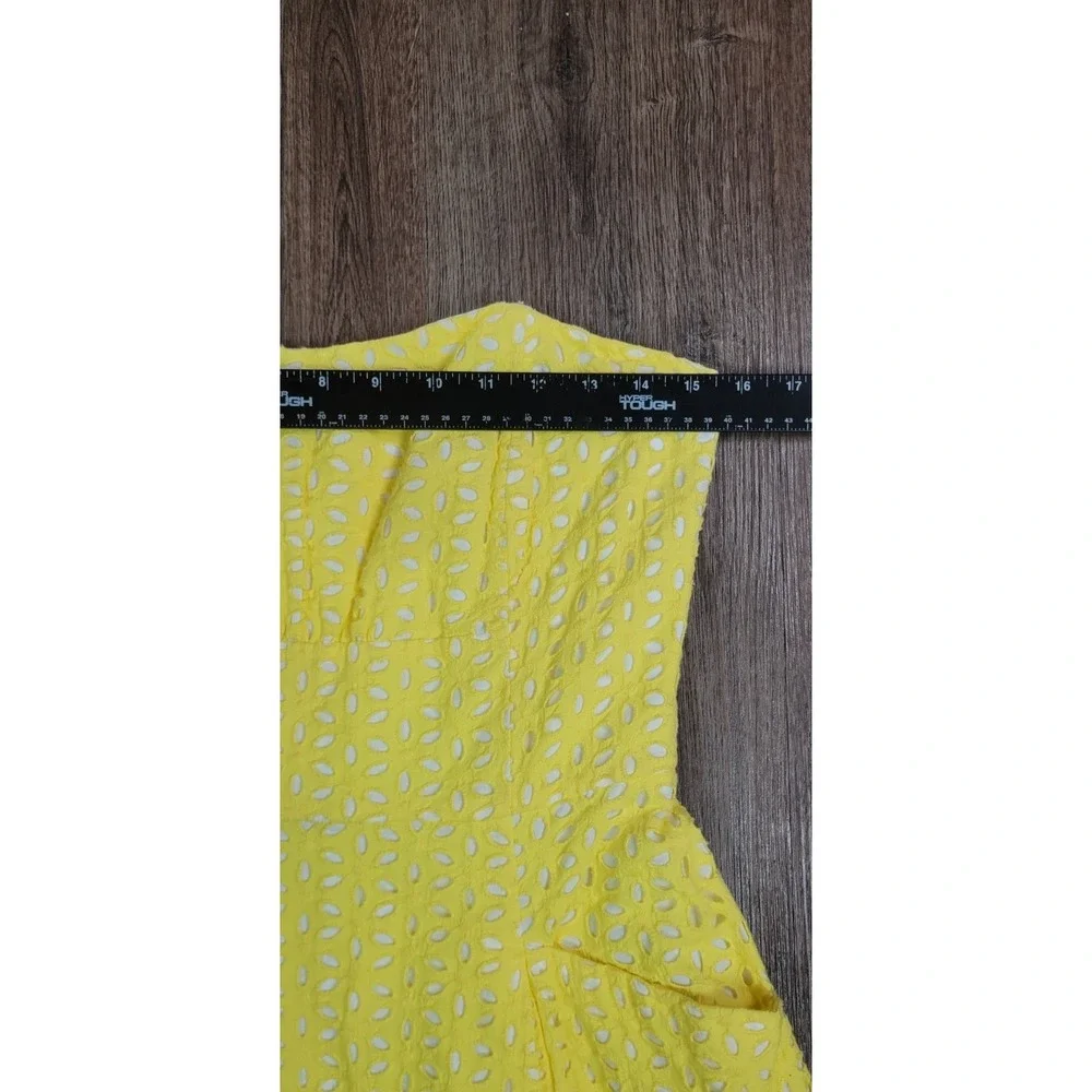 Lilly Pulitzer Blossom Strapless Dress Yellow Eyelet Fit Flare Size 6 Summer - Picture 4 of 11